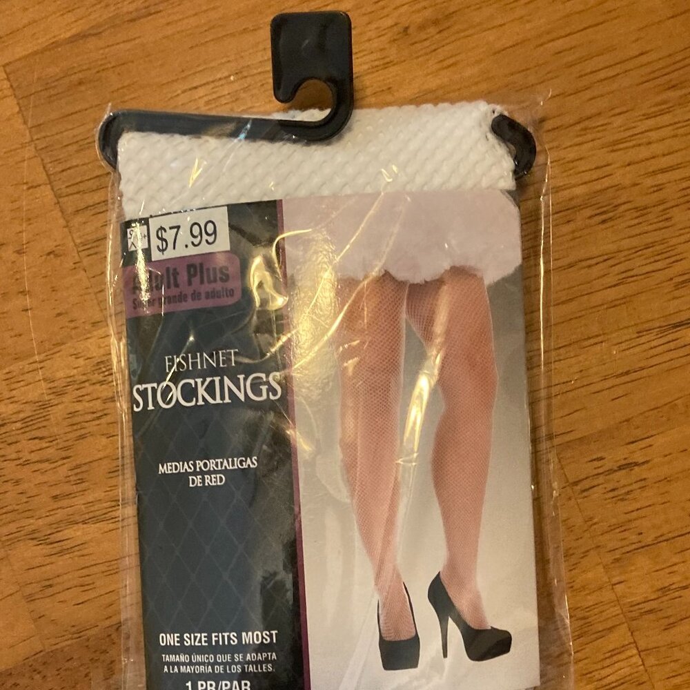 Fishnet Stockings - White - Adult Plus